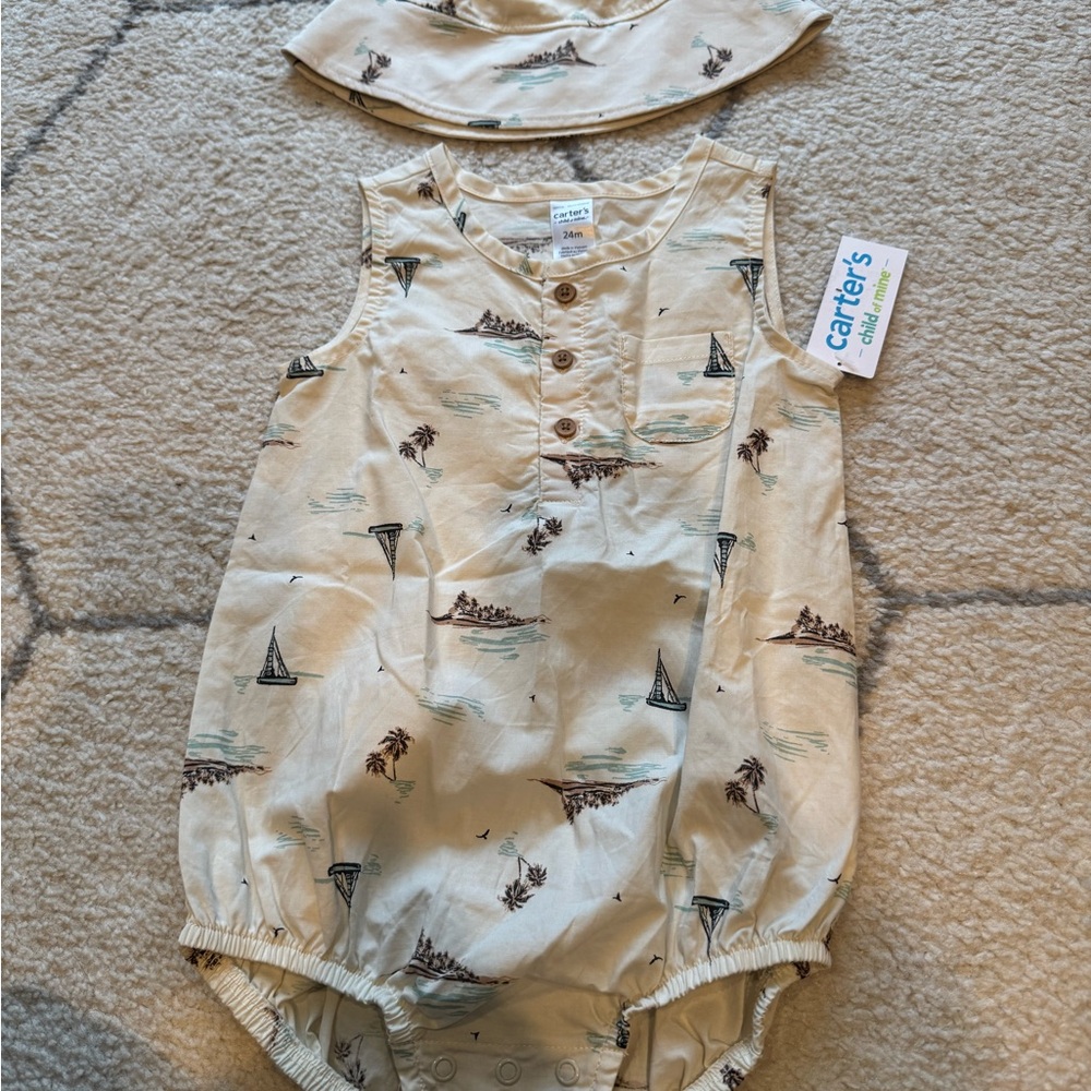Carters Onsie with Hat NWT